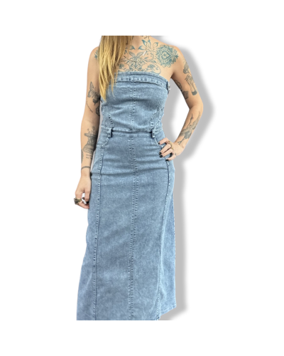 VESTIDO LARGO DENIM VINTAGE |LA Oveja Negra Shop.