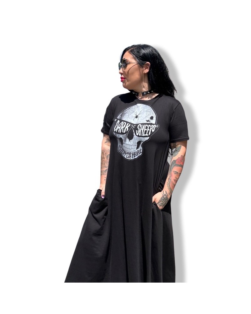 VESTIDO LARGO SKULL CREEPY DARK |LA OVEJA NEGRA SHOP.LIMITED EDITION.