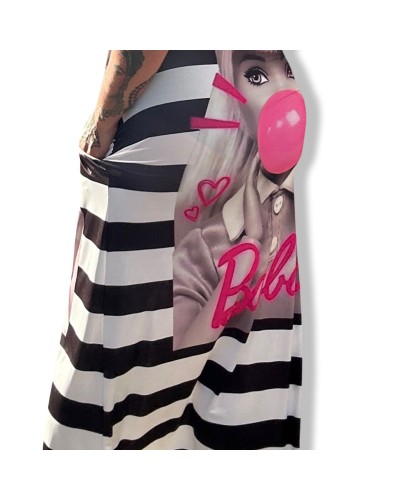 VESTIDO BARBIE RAYAS LONG|LA OVEJA NEGRA SHOP.