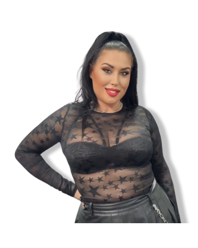 TOP RED STAR BLACK|LA OVEJA NEGRA SHOP.