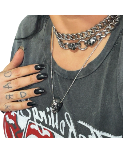 COLLAR DOUBLE SKULL UNISEX|LA Oveja Negra Shop.