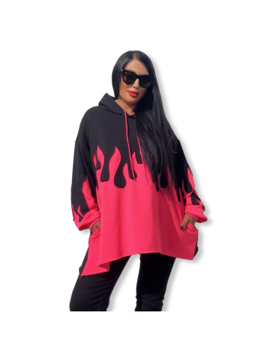 SUDADERA PINK FIRE|LA OVEJA NEGRA SHOP.