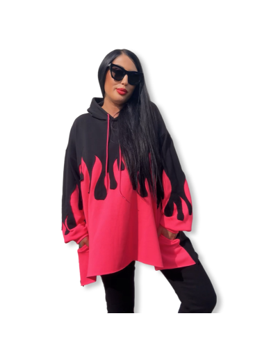 SUDADERA PINK FIRE|LA OVEJA NEGRA SHOP.