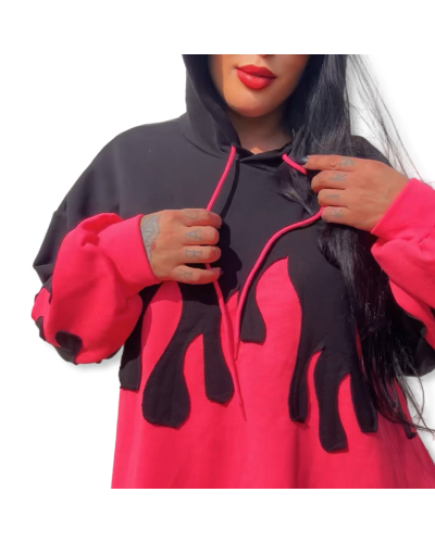 SUDADERA PINK FIRE|LA OVEJA NEGRA SHOP.