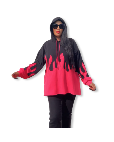 SUDADERA PINK FIRE|LA OVEJA NEGRA SHOP.