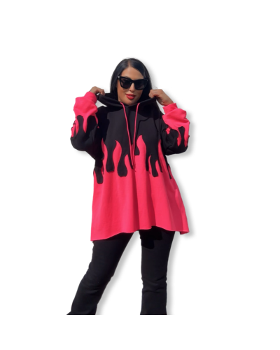 SUDADERA PINK FIRE|LA OVEJA NEGRA SHOP.