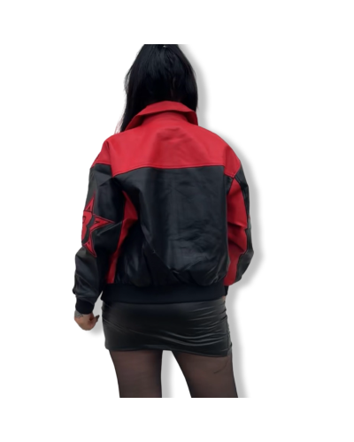 BOMBER RETRO OFFICIAL ROJA Y NEGRA.