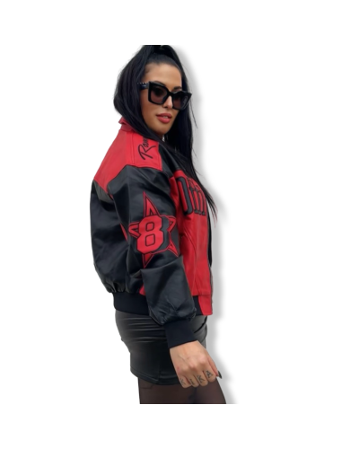 BOMBER RETRO OFFICIAL ROJA Y NEGRA.