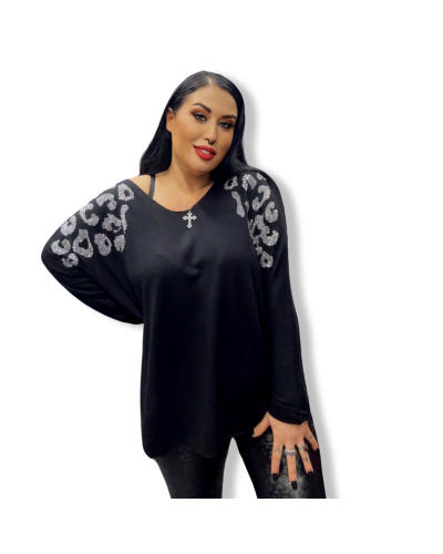 SWEATER ANIMAL STRASS OVERWSIZE|LA Oveja Negra SHOP.