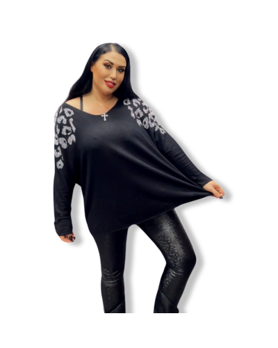 SWEATER ANIMAL STRASS OVERWSIZE|LA Oveja Negra SHOP.