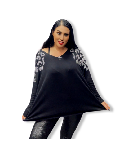 SWEATER ANIMAL STRASS OVERWSIZE|LA Oveja Negra SHOP.