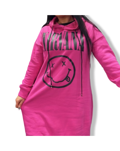 SUDADERA GRUNGE NIRVANA LARG ROSA|LA OVEJA NEGRA SHOP.