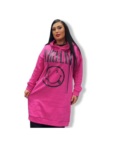 SUDADERA GRUNGE NIRVANA LARG ROSA|LA OVEJA NEGRA SHOP.