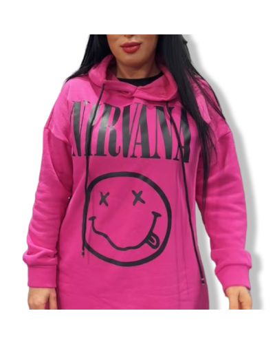 SUDADERA GRUNGE NIRVANA LARG ROSA|LA OVEJA NEGRA SHOP.