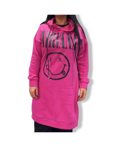 SUDADERA GRUNGE NIRVANA LARG ROSA|LA OVEJA NEGRA SHOP.