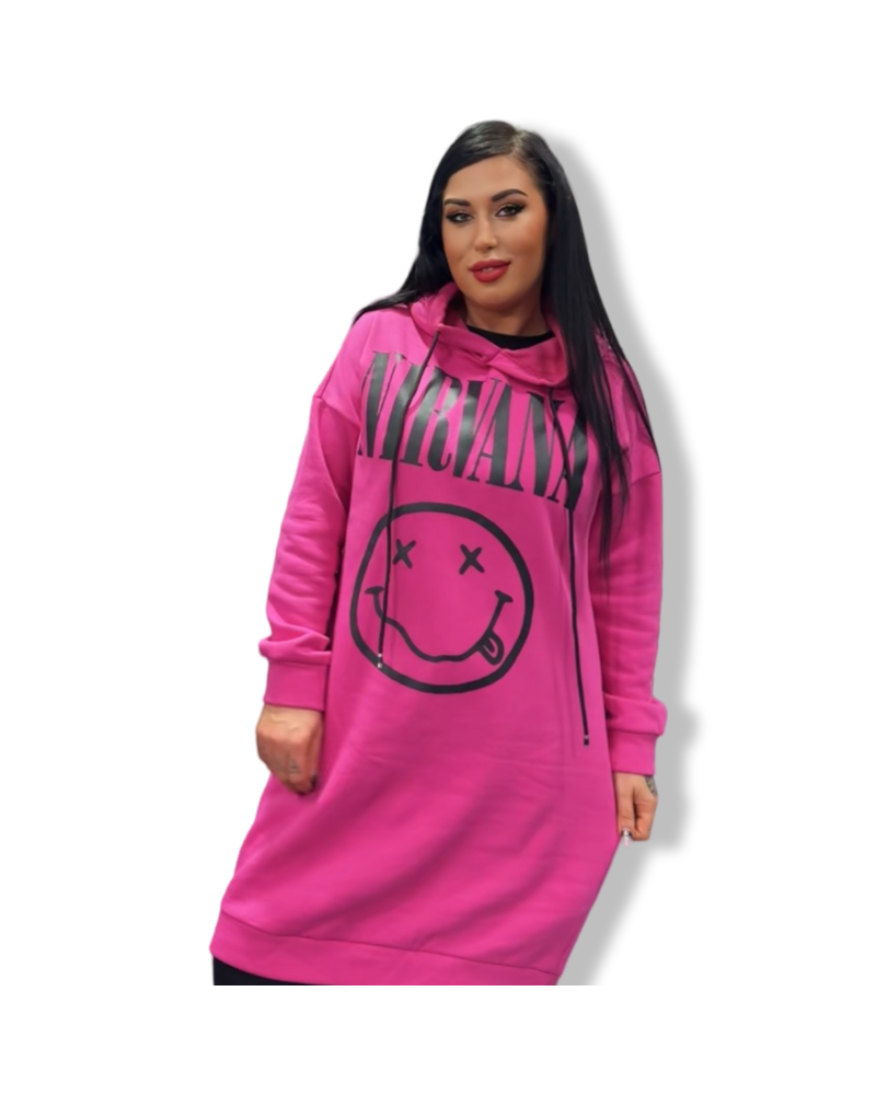 SUDADERA GRUNGE NIRVANA LARG ROSA|LA OVEJA NEGRA SHOP.