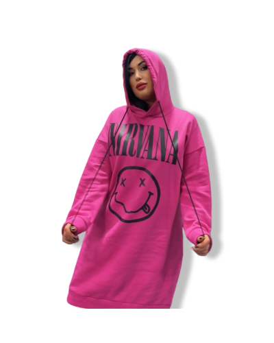 SUDADERA GRUNGE NIRVANA LARG ROSA|LA OVEJA NEGRA SHOP.