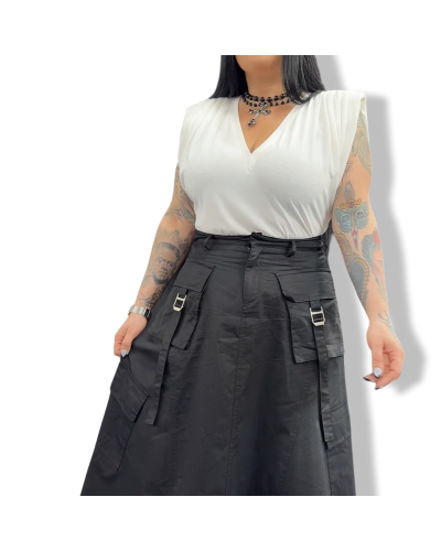 CAMISETA V RETRO BLANCA HOMBRERA|LA Oveja Negra Shop.