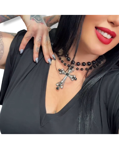 COLLAR DOUBLE LOLITA CROSS|LA Oveja Negra Shop.