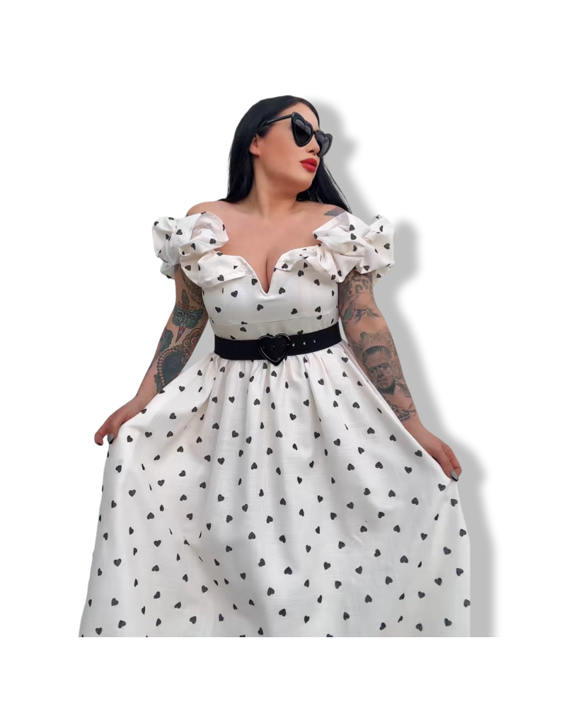 VESTIDO QUEEN HEARTS WHITE.