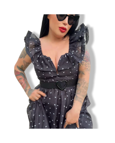 VESTIDO QUEEN HEARTS BLACK.
