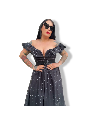 VESTIDO QUEEN HEARTS BLACK.