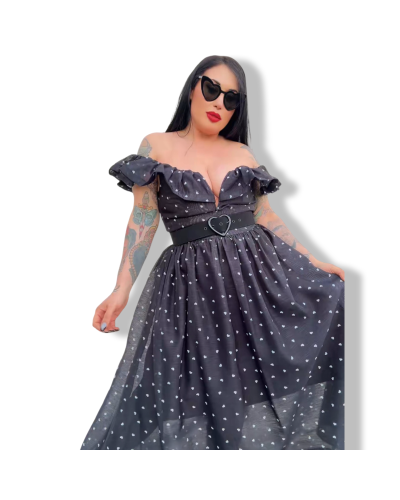 VESTIDO QUEEN HEARTS BLACK.