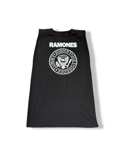 VESTIDO RETRO HOMBROS RAMONES NEGRO|LA Oveja Negra Shop.