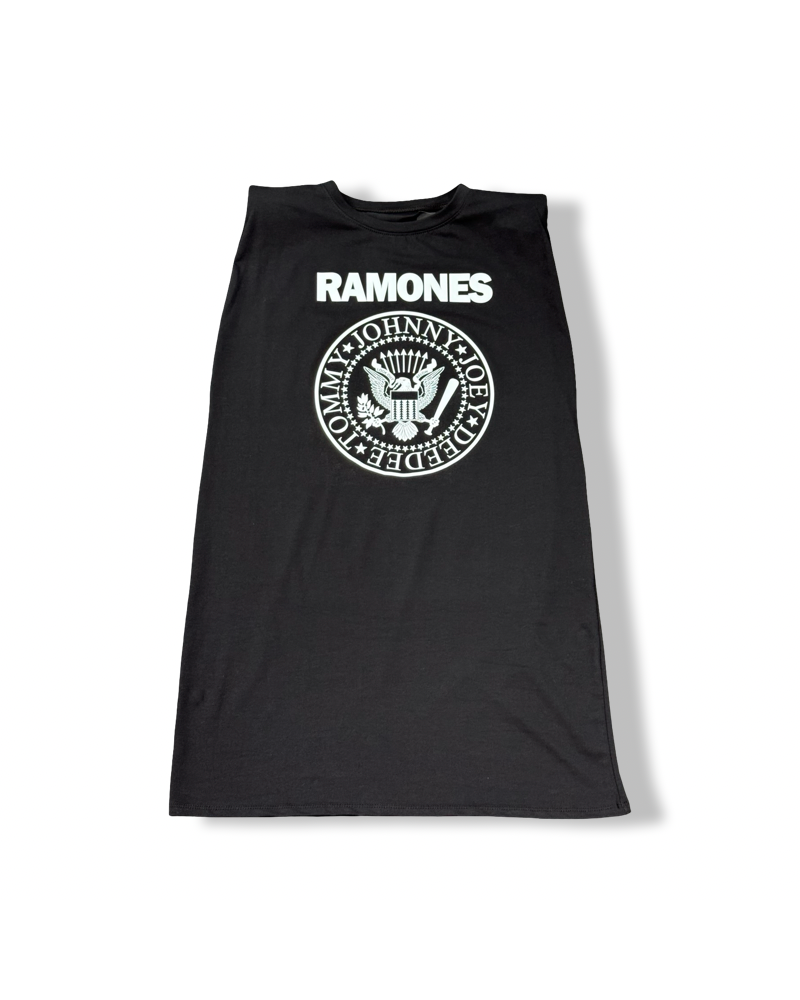 VESTIDO RETRO HOMBROS RAMONES NEGRO|LA Oveja Negra Shop.