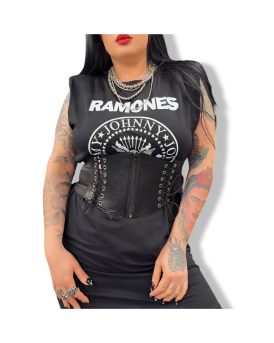 VESTIDO RETRO HOMBROS RAMONES NEGRO|LA Oveja Negra Shop.