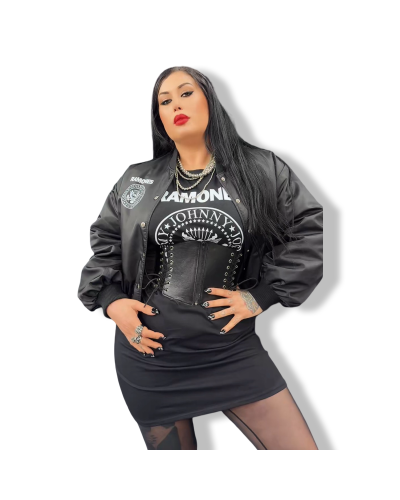 VESTIDO RETRO HOMBROS RAMONES NEGRO|LA Oveja Negra Shop.