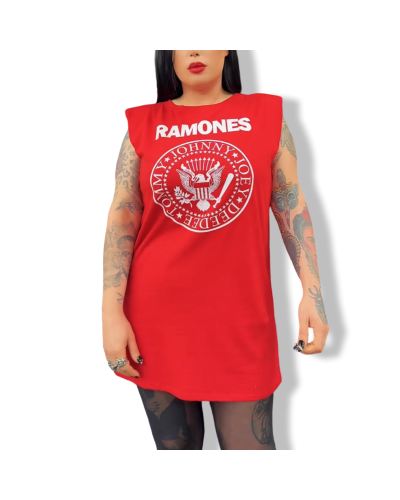 VESTIDO RETRO HOMBROS RAMONES NEGRO|LA Oveja Negra Shop.
