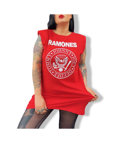 VESTIDO RETRO HOMBROS RAMONES NEGRO|LA Oveja Negra Shop.