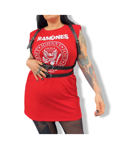 VESTIDO RETRO HOMBROS RAMONES NEGRO|LA Oveja Negra Shop.
