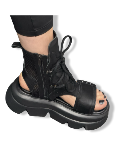 SANDALIA ALTA DR.BLACK|LA OVEA NEGRA SHOP.