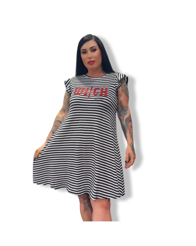 VESTIDO RAYAS WITCH GLITTER|LA OVEJA NEGRA SHOP|DARK SHEEPS.