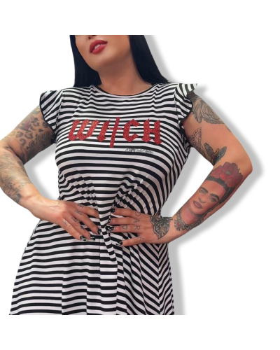 VESTIDO RAYAS WITCH GLITTER|LA OVEJA NEGRA SHOP|DARK SHEEPS.