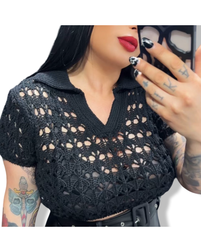 SWEATER TOP TRICOT RETRO DARK|LA OVEJA NEGRA SHOP.