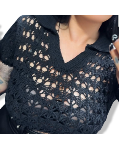 SWEATER TOP TRICOT RETRO DARK|LA OVEJA NEGRA SHOP.