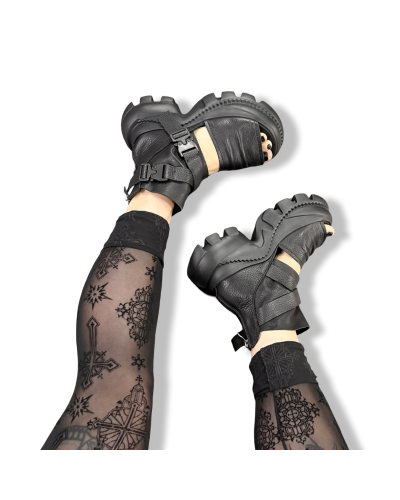 SANDALIA ALTA DR.BLACK|LA OVEA NEGRA SHOP.