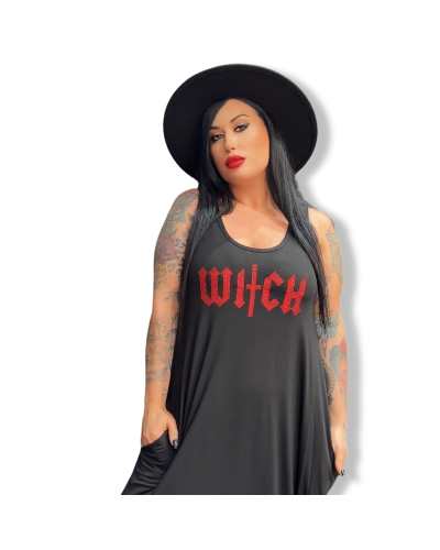 VESTIDO LARGO WITCH GLITTER|LA OVEJA NEGRA SHOP|DARK SHEEPS.