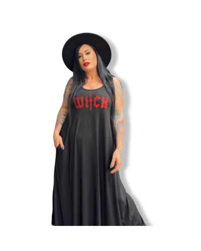 VESTIDO LARGO WITCH GLITTER|LA OVEJA NEGRA SHOP|DARK SHEEPS.