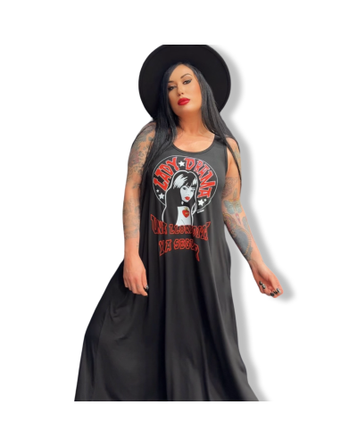 VESTIDO LARGO LADY DRAMA|LA OVEJA NEGRA SHOP|DARK SHEEPS.