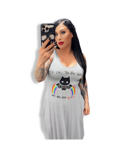 VESTIDO LARGO ITS OK GRIS|LA OVEJA NEGRA SHOP|DARK SHEEPS.
