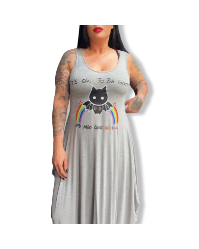VESTIDO LARGO ITS OK GRIS|LA OVEJA NEGRA SHOP|DARK SHEEPS.