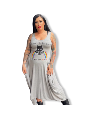 VESTIDO LARGO ITS OK GRIS|LA OVEJA NEGRA SHOP|DARK SHEEPS.