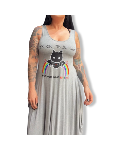 VESTIDO LARGO ITS OK GRIS|LA OVEJA NEGRA SHOP|DARK SHEEPS.
