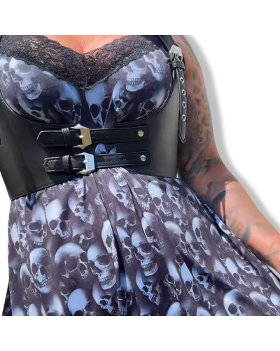 VESTIDO LENCERO LARGO CRYPT OF SKULLS|DARK SHEEPS|LA OVEJA NEGRA SHOP.