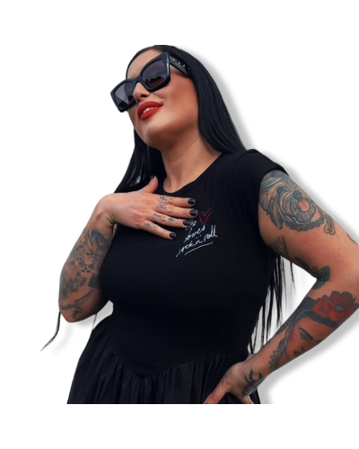 SHE LOVES ROCK N ROLL VESTIDO DARK SHEEPS  LA Oveja Negra Shop.