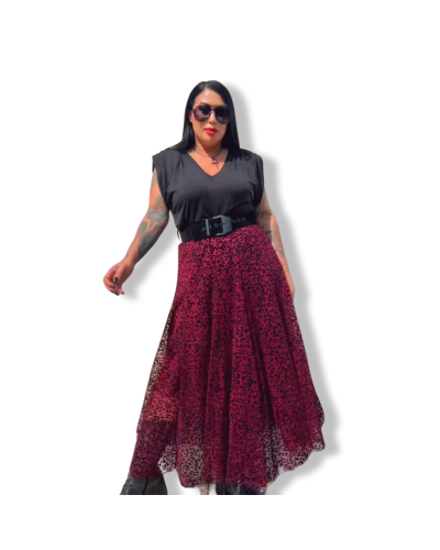 FALDA TULL LEOPARDO VUELO|LA Oveja Negra Shop.
